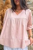 Prairie Pintuck Cotton Smock Antique Rose
